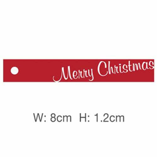 크리스마스 택 직사각레드가로 8cm x 세로 1.2cm* 모조 재질 *- 한가지 디자인 -* 50매 *