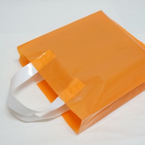 PE 파스텔 손잡이 봉투(오렌지)사이즈 및 가격 클릭 후 선택(부드러운 재질) - 3가지 사이즈 -* 50장 묶음 *