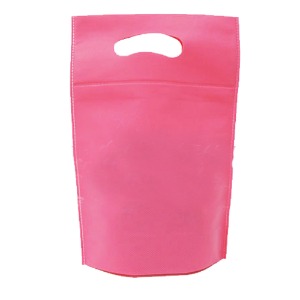 패션 부직포 링쇼핑백(핑크색) 가로 20cm 세로 30cm + 4cm- 70g -* 100장 묶음 *